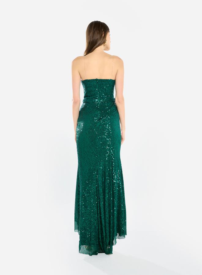 House of Moda Women Sequin Strappy Drape Maxi Dress - Image 5